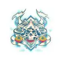 Thin line tattoo that can go on the arm or leg, small size approximately 4x3 cm in dimensions for 4 men brothers tattoo design idea