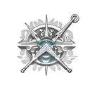 Thin line tattoo that can go on the arm or leg, small size approximately 4x3 cm in dimensions for 4 men brothers tattoo design idea