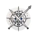 Thin line tattoo that can go on the arm or leg, small size approximately 4x3 cm in dimensions for 4 men brothers tattoo design idea