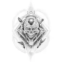 Thin line tattoo that can go on the arm or leg, small size approximately 4x3 cm in dimensions for 4 men brothers tattoo design idea