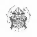 Thin line tattoo that can go on the arm or leg, small size approximately 4x3 cm in dimensions for 4 men brothers tattoo design idea