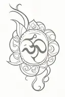 trishul Om tattoo design idea