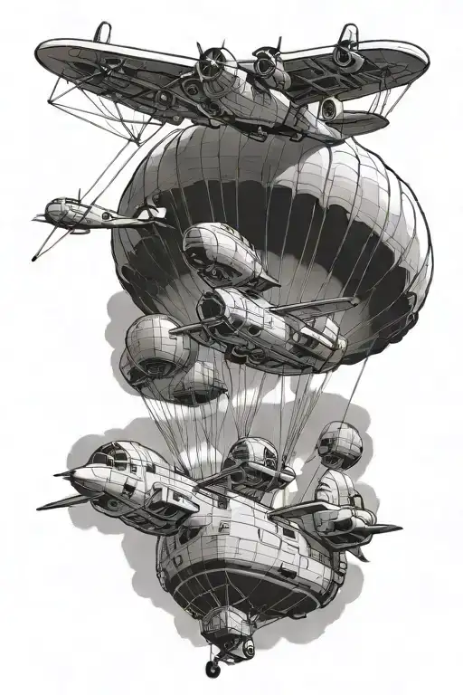 c130 parachute drop tattoo design idea