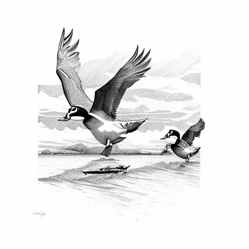 duck hunting tattoo design idea