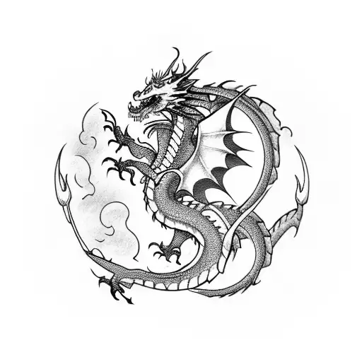 A stack of books forming the shape of a dragon tattoo design idea