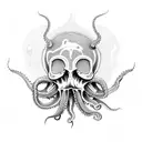 Octopus Skull sword tattoo design idea
