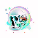 monkey spacesuit Skull flying dead  tattoo design idea