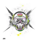 monkey spacesuit Skull flying dead  tattoo design idea