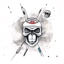 monkey spacesuit Skull flying dead  tattoo design idea