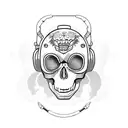 monkey spacesuit Skull flying dead  flying in space  tattoo design idea