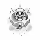 monkey spacesuit Skull flying dead  flying in space  tattoo design idea