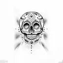 Mexican skull tattoo design idea