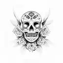 Mexican skull tattoo design idea