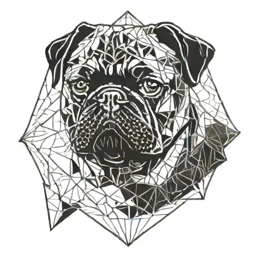 Black Pug  tattoo design idea