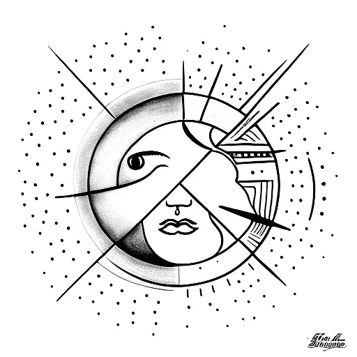 Sun and Moon tattoo design idea