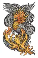 flaming phoenix tattoo design idea