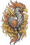 flaming phoenix angry tattoo design idea