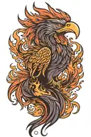 flaming phoenix angry tattoo design idea