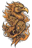 flaming phoenix angry tattoo design idea