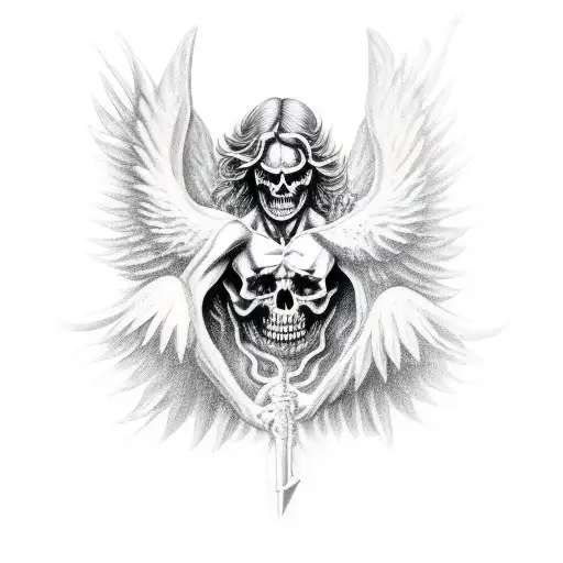 st. michael killing satan tattoo design idea