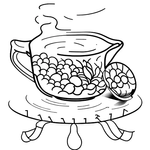 A measuring cup with gram weight tattoo design idea