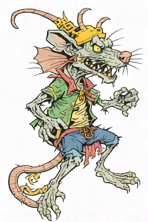 zombie rat king tattoo design idea