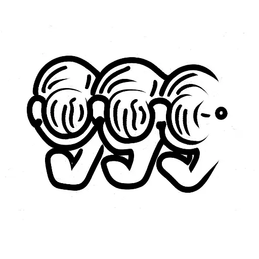 three wise monkeys tattoo design idea