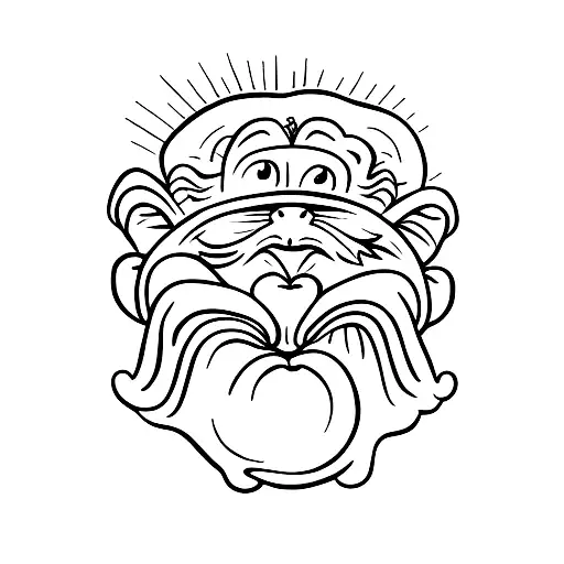 Three wise monkeys of see no evil, hear no evil and speak no evil tattoo design idea
