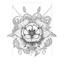 corvos com flores  tattoo design idea