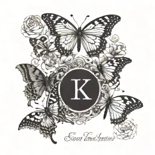 name Errol   and butterflies  tattoo design idea