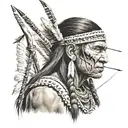 american native indian with bow and arrow tattoo design idea