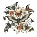 bats and butterflies forming the shape tattoo design idea