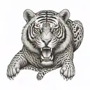 totem tigre serpiente chancho  tattoo design idea