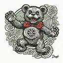 Grateful Dead dancing bear tattoo design idea