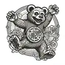 Grateful Dead dancing bear tattoo design idea