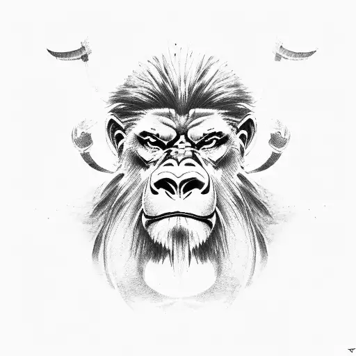 Vicking, Spartan, samurai, knight, lion, gorilla  tattoo design idea