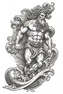 Poseidon With Waves tattoo design idea