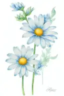 Daisy with the stem spelling Always and Forever  tattoo design idea