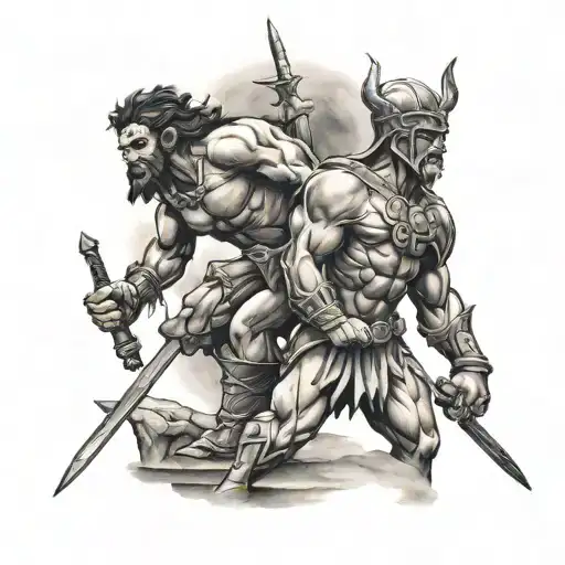 David vs Goliath tattoo design idea