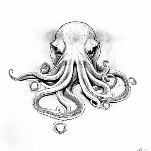 octopuswith 666 in his tentacles tattoo design idea