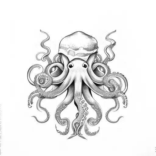 octopuswith 666 in his tentacles tattoo design idea