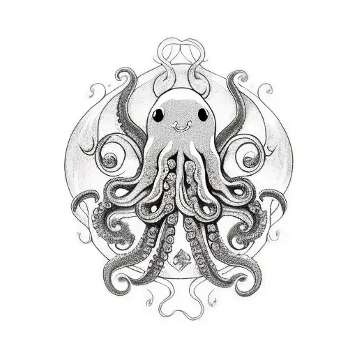 octopuswith 666 in his tentacles tattoo design idea