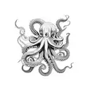 octopus 666 tattoo design idea