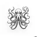 octopus 666 tattoo design idea