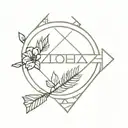 aloha in an arrow piercing tattoo design idea