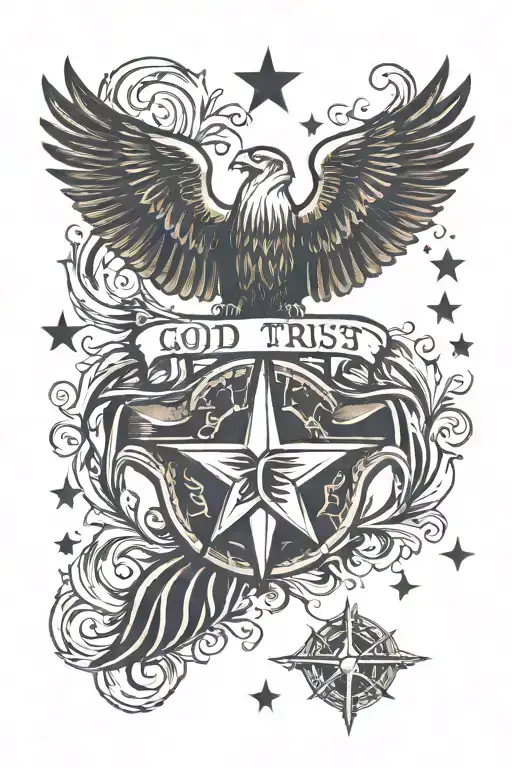 in God we trust symbol tattoo design idea