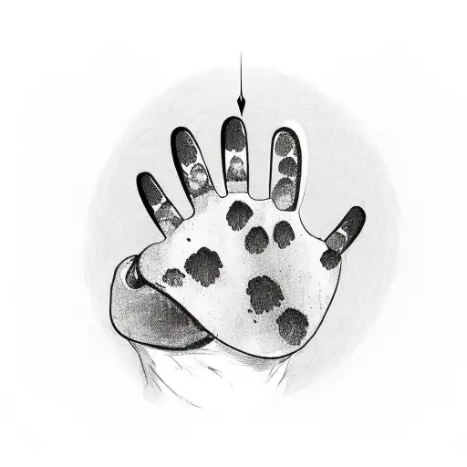 bear paw print, red cardinal, cancer ribbon  tattoo design idea