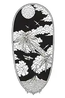 Looking out of an airplane window and seeing Hawaii tattoo design idea