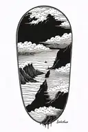 Looking out of an airplane window and seeing Hawaii tattoo design idea