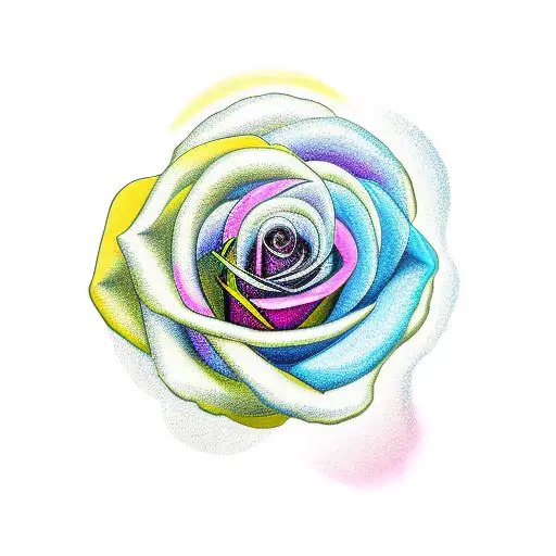 single line rose tattoo design idea